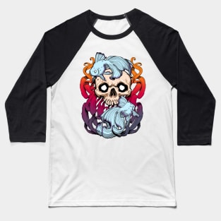 Skull Fish - Sunset Baseball T-Shirt